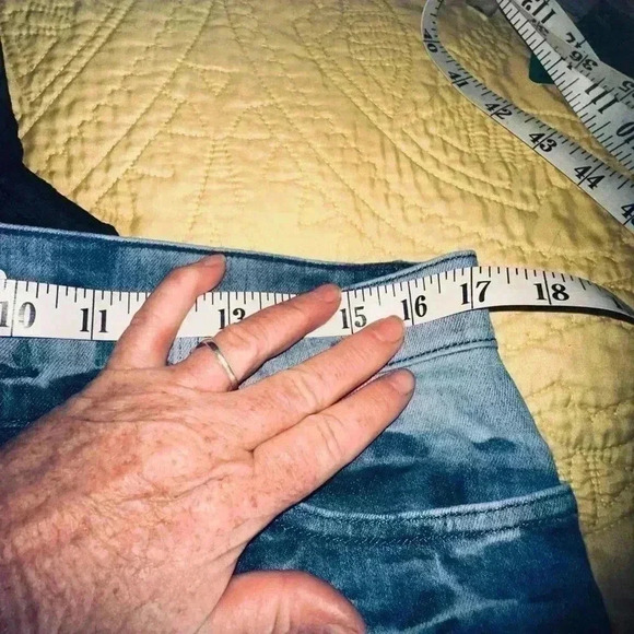 Lands End size 14 tie dye denim jeans . Straight leg high rise. EUC. - Picture 8 of 12